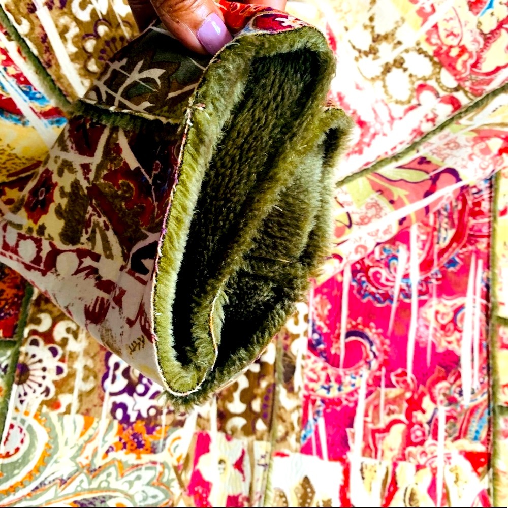 Chico’s Multi-Pattern & Color Boho Faux Fur Coat - image 5